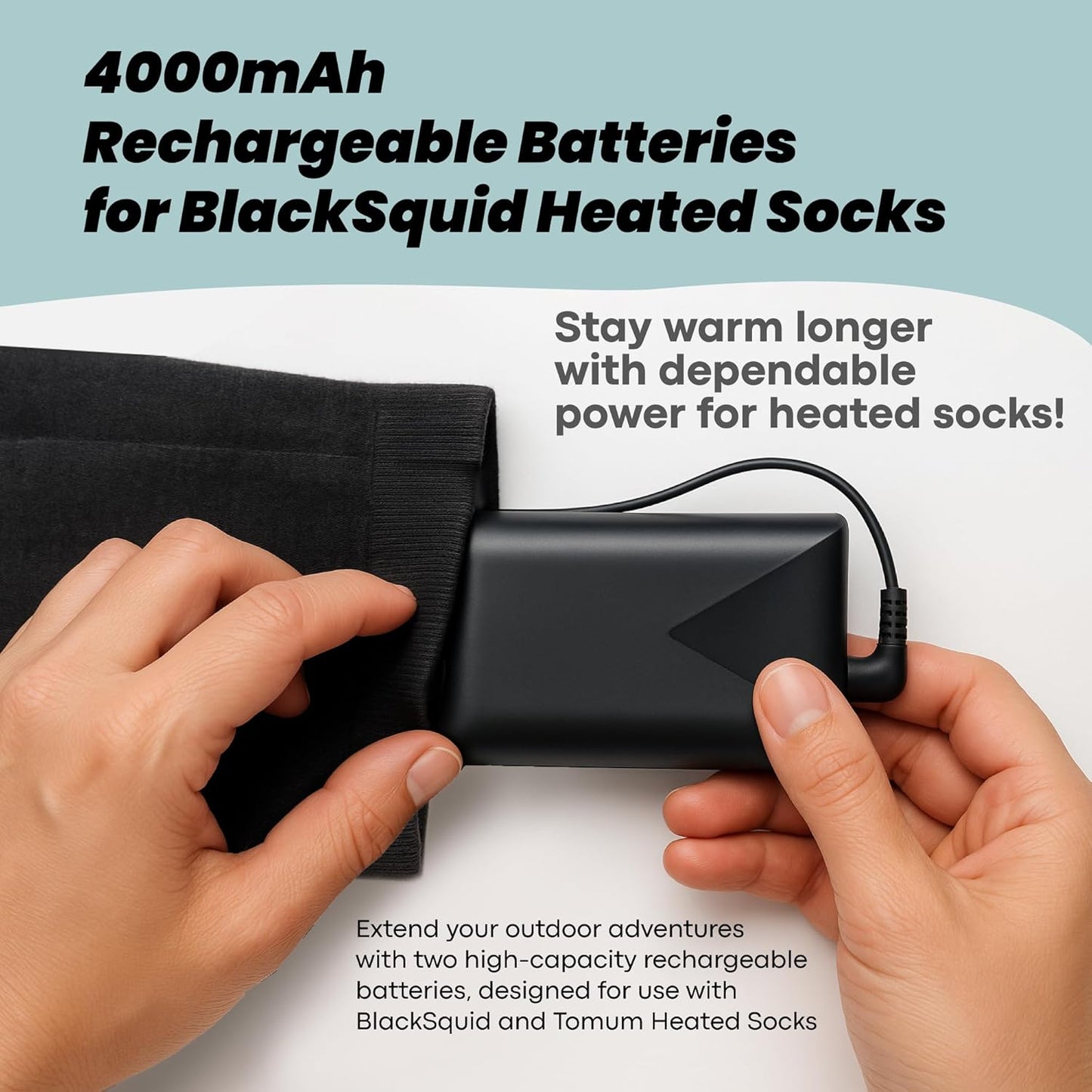 Black Squid Rechargeable Batteries for BlackSquid & Tomum Heated Socks