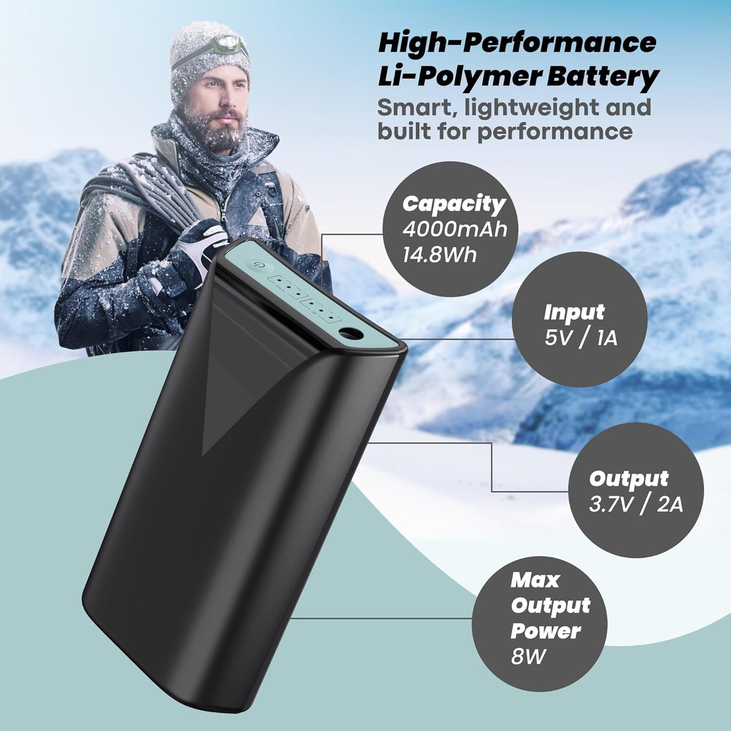 Black Squid Rechargeable Batteries for BlackSquid & Tomum Heated Socks